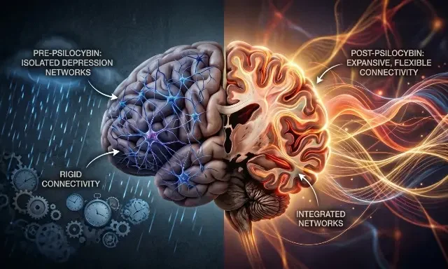 Brain scans show psilocybin may physically rewire depression-linked brain networks